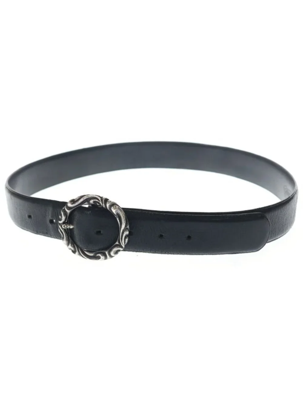 Chrome Hearts Blt Scrlrec Rectangle Scroll Leather Belt